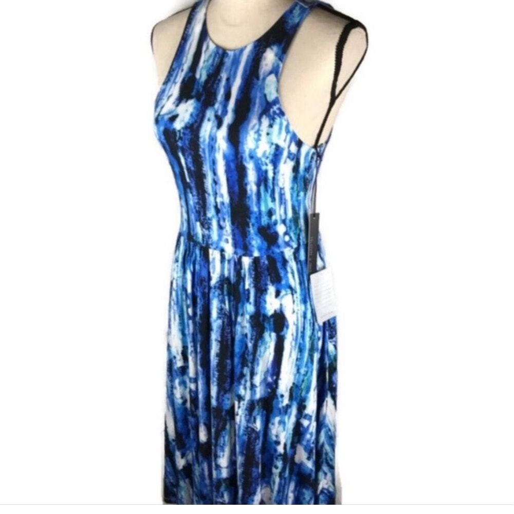 Felicity & Coco Tie Dye Maxi Dress Fit & Flare Kaley Womens Size Sm Keyhole Back
